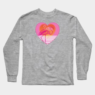 Flamingos at Sunset | Pink Flamingos | Vintage Flamingos | Long Sleeve T-Shirt